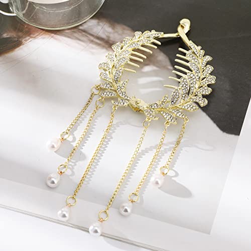 SANNIDHI Hair Clips for Women Stylish Butterfly Pearl Tassel Hair Clip for Girls Hair Clutcher Hairpins, Metal Trendy Hair Accessories (White-B) SANNIDHI Hair Clips for Women Stylish Butterfly Pearl Tassel Hair Clip for Girls Hair Clutcher Hairpins, Metal Trendy Hair Accessories (White-B)